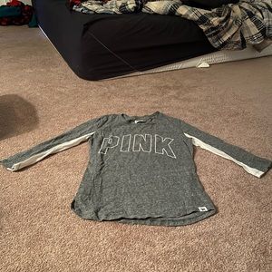 PINK by Victoria’s Secret gray quarter sleeve shirt Size XS